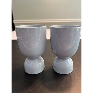 Pair of 4” Johnson Brothers Greydawn Vintage Retro 1940s Blue Egg Cup, England